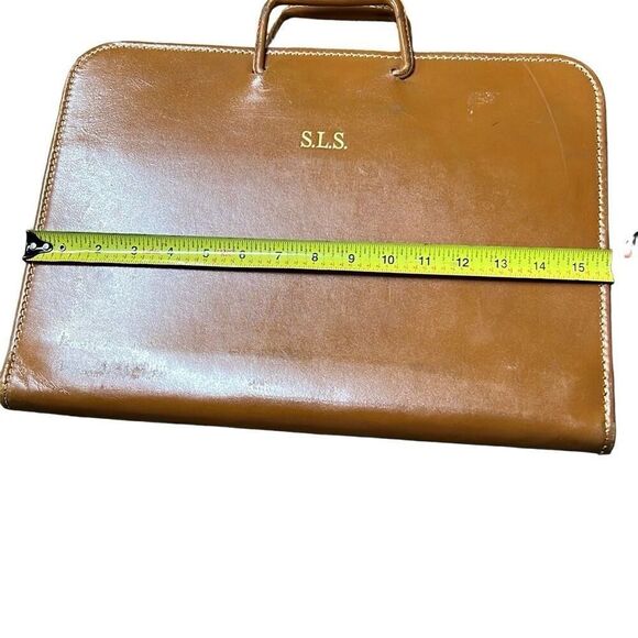 Vintage Carlton Brown S.L.S. Leather Attache Monogrammed Briefcase Size 16”x11” - Picture 4 of 11